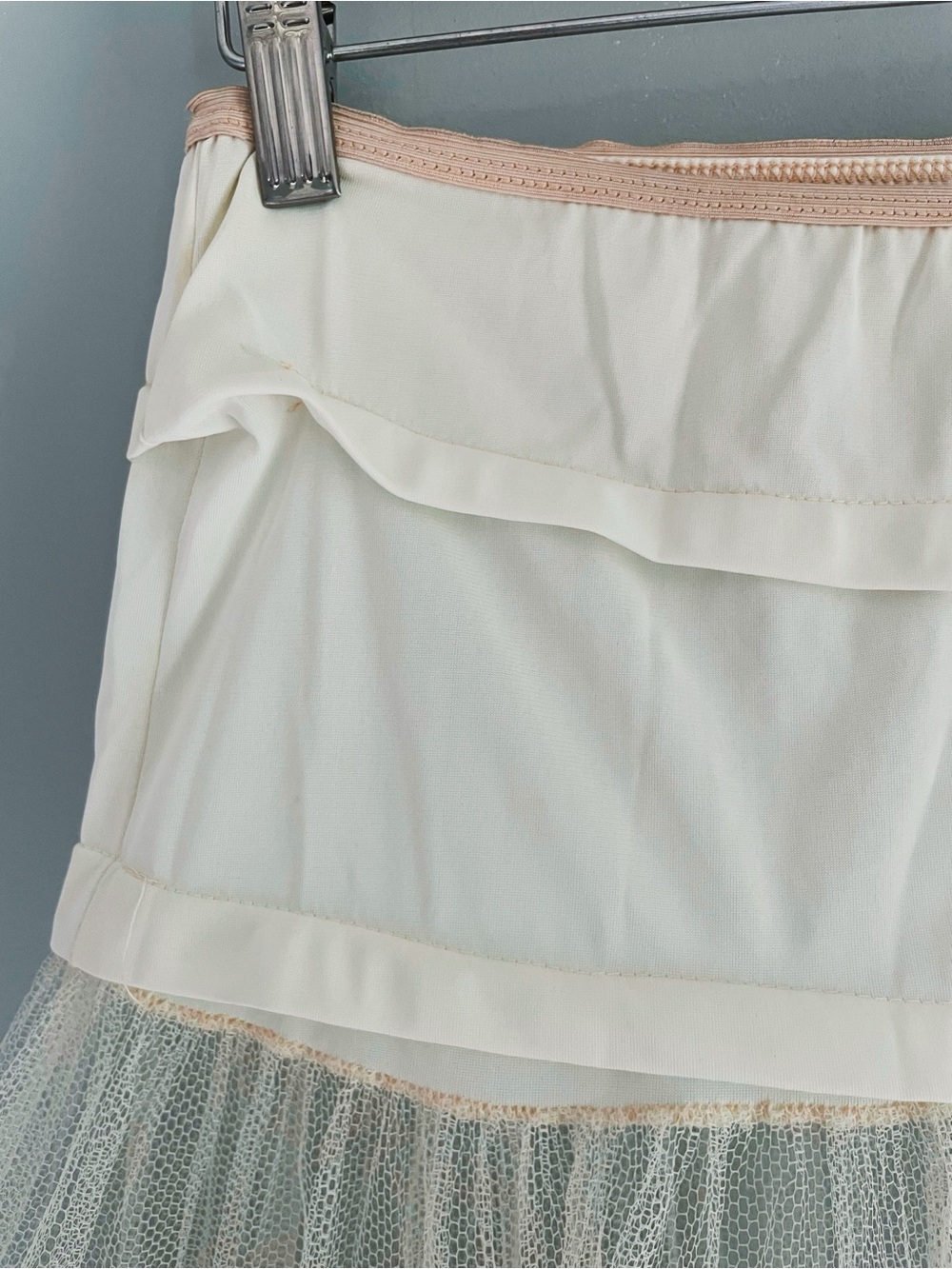 Vintage Penney’s White Crinoline Petticoat Slip Teen 14 Ruffled Mesh Full Skirt - Picture 2 of 11